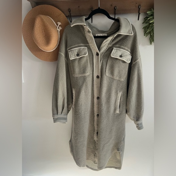 63 we the free people oversize small long green shacket jacket - Picture 3 of 5